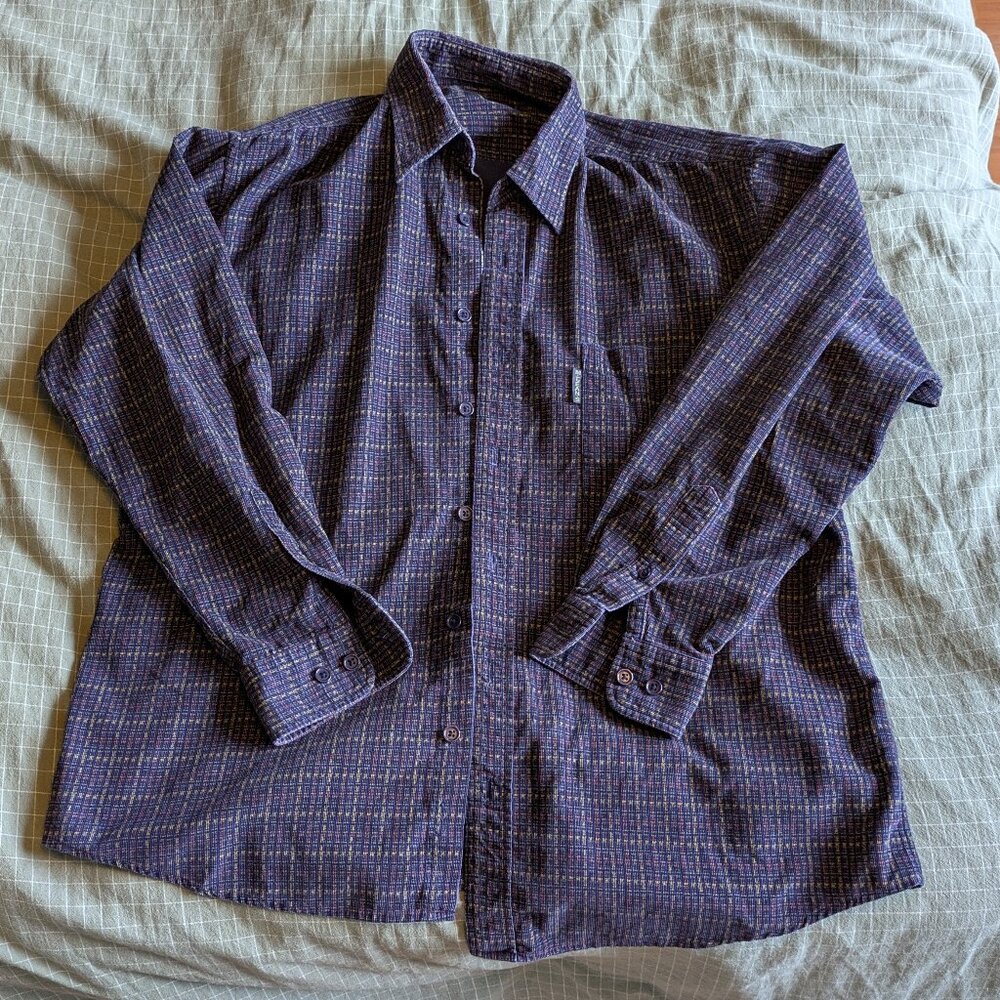 Vintage purple plaid button-up